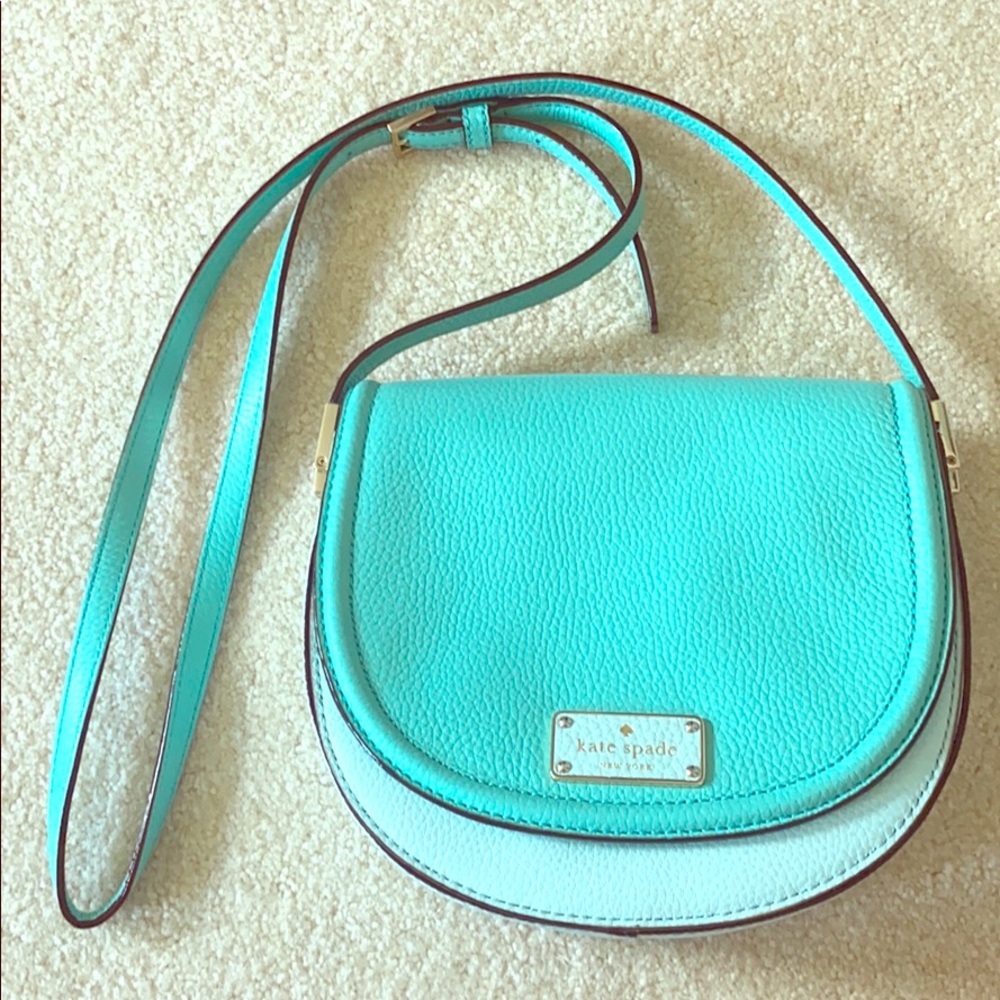Kate Spade Aqua-colored crossbody handbag